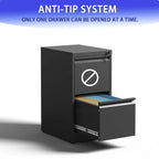 2 Drawer Metal Vertical Filing Cabinet with Lock,A4 Legal/Letter Size