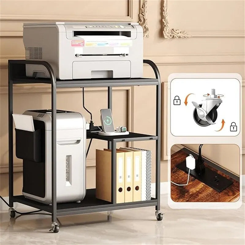 Printer Stand with Wheels Large Printer Stand with Storage for Office and Home - 34 x 20 x 4.5 inches