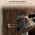 Narrow Shoe Cabinet with 2 Flip Doors and Top Drawer, Brown