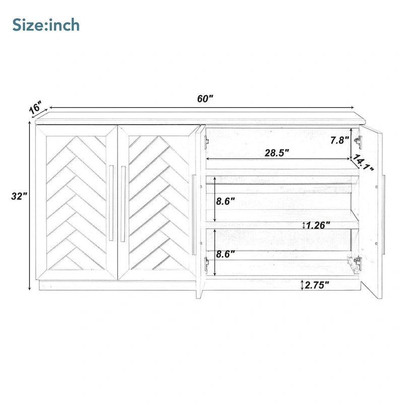 Sideboard with 4 Doors