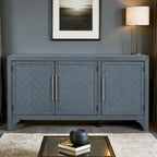 Storage Cabinet Sideboard with MDF+Pine veneer , Adjustable Shelves, Suitable for Living Rooms, Entrance and Study Rooms