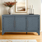 Storage Cabinet Sideboard with MDF+Pine veneer , Adjustable Shelves, Suitable for Living Rooms, Entrance and Study Rooms