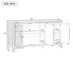 Storage Cabinet Sideboard with MDF+Pine veneer , Adjustable Shelves, Suitable for Living Rooms, Entrance and Study Rooms