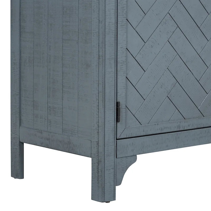 Storage Cabinet Sideboard with MDF+Pine veneer , Adjustable Shelves, Suitable for Living Rooms, Entrance and Study Rooms