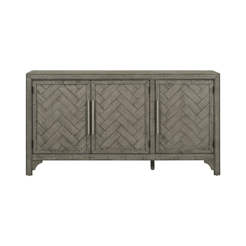 Storage Cabinet Sideboard with MDF+Pine veneer , Adjustable Shelves, Suitable for Living Rooms, Entrance and Study Rooms