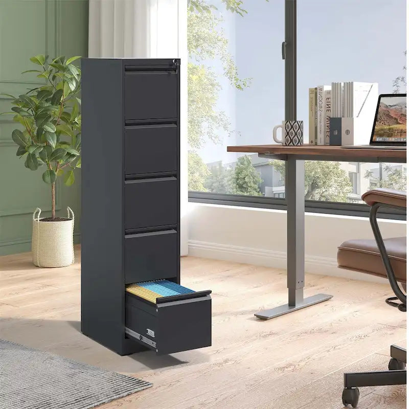 5 Drawer Metal Vertical File Cabinet with Lock