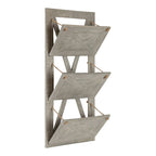 Kate and Laurel Hardeman 3 Pocket Farmhouse Wood Hanging Wall File Holder