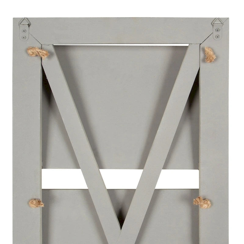 Kate and Laurel Hardeman 3 Pocket Farmhouse Wood Hanging Wall File Holder