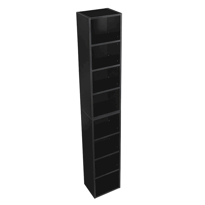 8-Tier Media Tower Rack, Slim Storage Cabinet with Adjustable Shelves