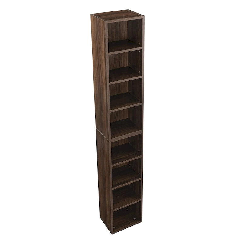 8-Tier Media Tower Rack, Slim Storage Cabinet with Adjustable Shelves