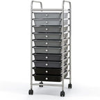 10 Drawer Rolling Storage Cart - 15D x 13W x 34H