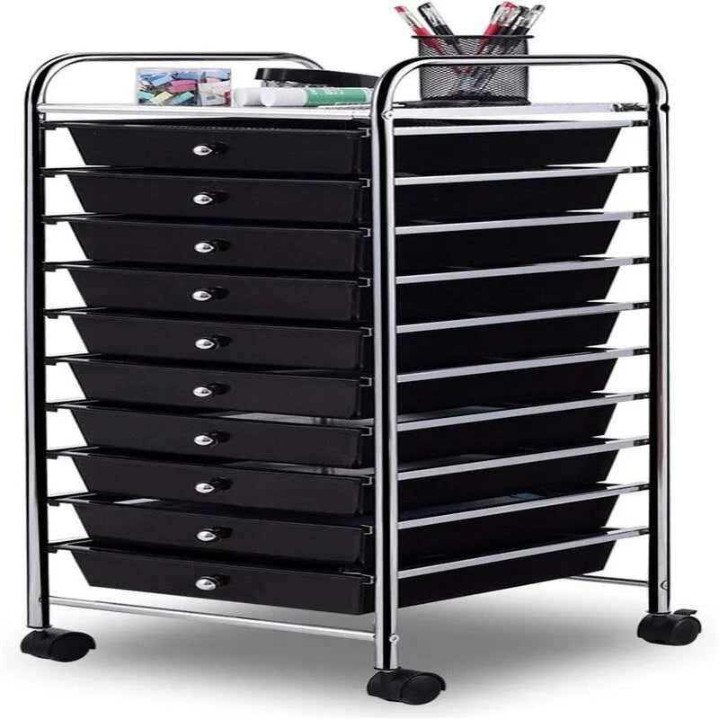 10 Drawer Rolling Storage Cart - 15D x 13W x 34H
