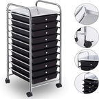 10 Drawer Rolling Storage Cart - 15D x 13W x 34H