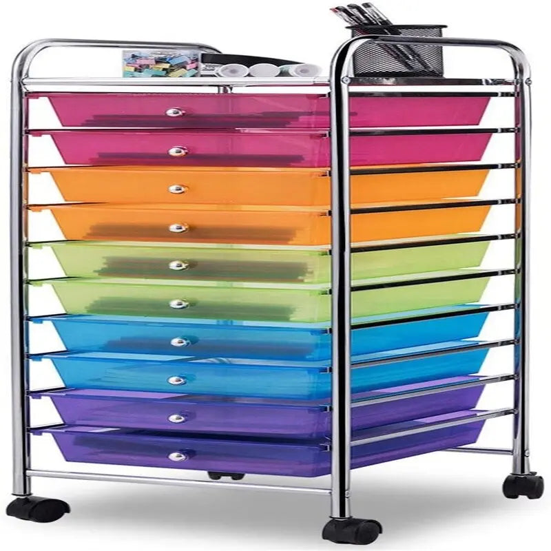 10 Drawer Rolling Storage Cart - 15D x 13W x 34H