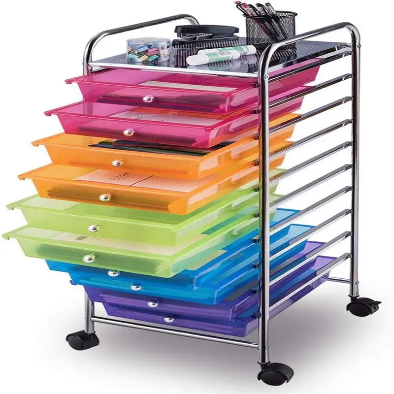 10 Drawer Rolling Storage Cart - 15D x 13W x 34H