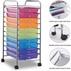 10 Drawer Rolling Storage Cart - 15D x 13W x 34H