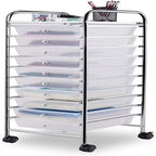 10 Drawer Rolling Storage Cart - 15D x 13W x 34H
