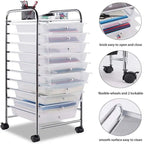 10 Drawer Rolling Storage Cart - 15D x 13W x 34H