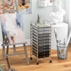 10 Drawer Rolling Storage Cart - 15D x 13W x 34H