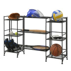Convenience Concepts Xtra Storage 3 Tier Folding Metal Shelves with Set of 3 Extension Shelves