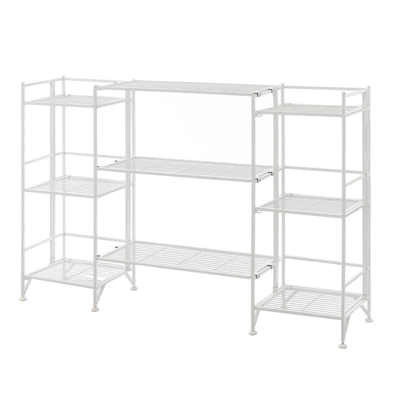 Convenience Concepts Xtra Storage 3 Tier Folding Metal Shelves with Set of 3 Extension Shelves