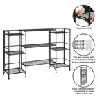 Convenience Concepts Xtra Storage 3 Tier Folding Metal Shelves with Set of 3 Extension Shelves