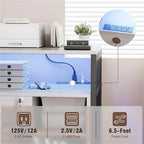 Printer Stand with LED Lights, - 23.6D x 17.2W x 26H