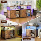 Printer Stand with LED Lights, - 23.6D x 17.2W x 26H