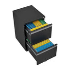 2 Drawer File Cabinet w/Lock,Metal Under Desk Rolling Filing Cabinet