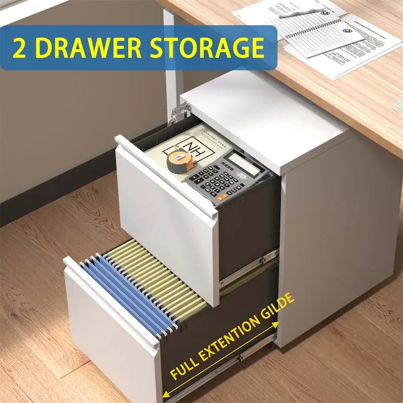 2 Drawer Metal Mobile File Cabinet,Rolling File Cabinet with Lock