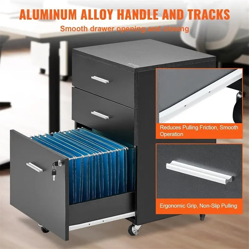 3-Drawer Wood Filing Cabinet - 15.75D x 17.7W x 25.6H