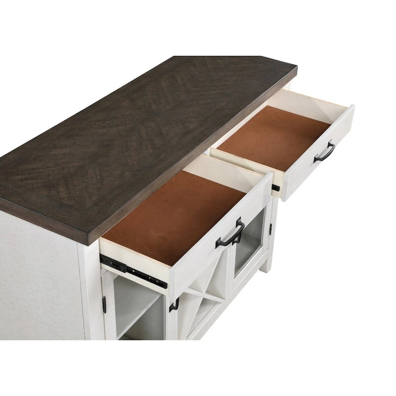 New Classic Furniture Jesse White and Brown Sideboard