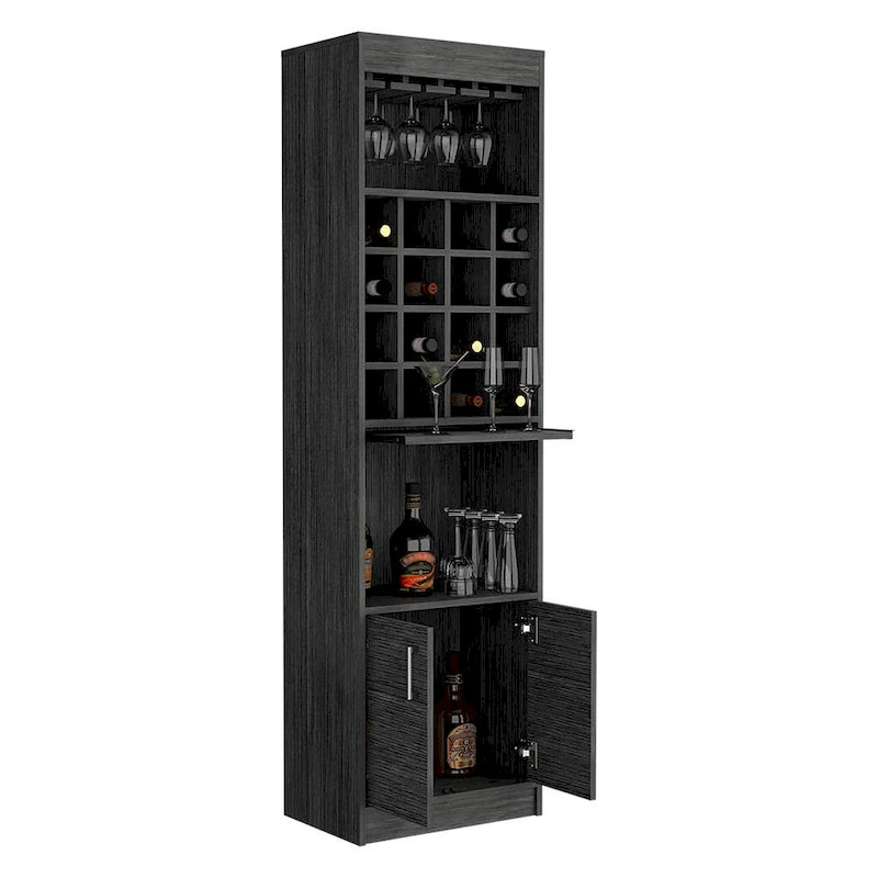 Bar Cabinet for Kitchen, Dining Room,Living Room, Smokey Oak