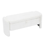 47.24 Chenille Fabric Oval Ottoman Storage Bench