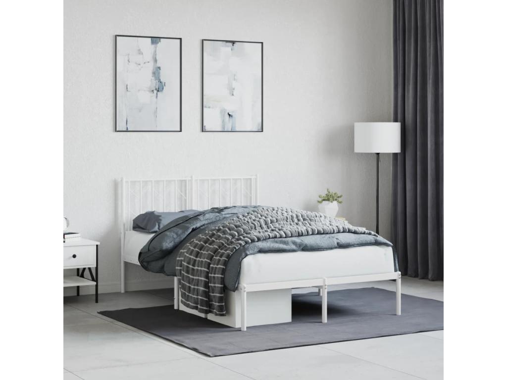 White Metal Bed Frame, 120 x 200 cm