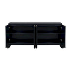 Vertical Stripes and Wavy Design of a Four-Door Cabinet