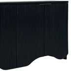 Vertical Stripes and Wavy Design of a Four-Door Cabinet