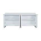 Vertical Stripes and Wavy Design of a Four-Door Cabinet