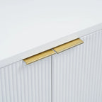 Vertical Stripes and Wavy Design of a Four-Door Cabinet