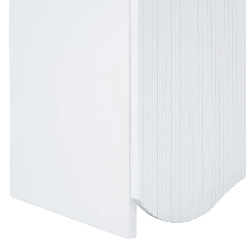 Vertical Stripes and Wavy Design of a Four-Door Cabinet