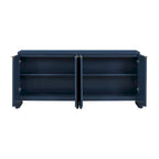 Vertical Stripes and Wavy Design of a Four-Door Cabinet