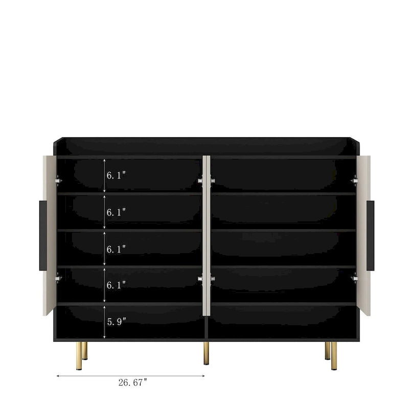 Shoe Cabinet with 4 Doors Large Modern Shoe Storage Organizer Cabinet with Adjustable Shelves for Entryway Shoe Rack Cabinet