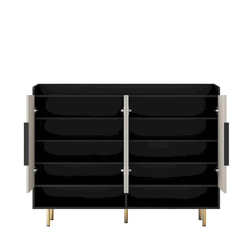 Shoe Cabinet with 4 Doors Large Modern Shoe Storage Organizer Cabinet with Adjustable Shelves for Entryway Shoe Rack Cabinet