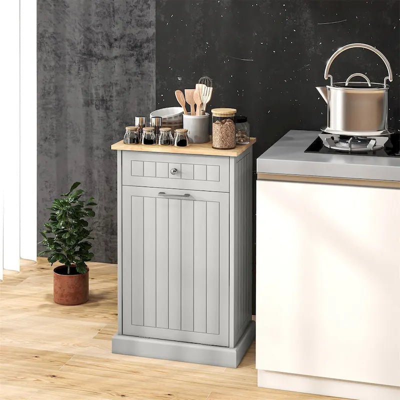 Kitchen Tilt Out Trash Bin Cabinet