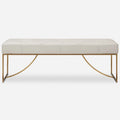 Uttermost Swale Ivory Leather Bench - 19 H X 53 W X 16 D
