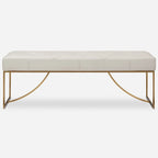 Uttermost Swale Ivory Leather Bench - 19 H X 53 W X 16 D