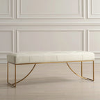 Uttermost Swale Ivory Leather Bench - 19 H X 53 W X 16 D