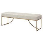 Uttermost Swale Ivory Leather Bench - 19 H X 53 W X 16 D