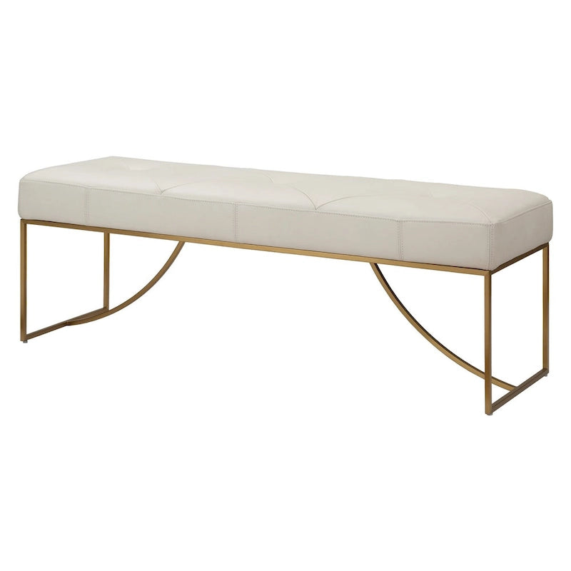 Uttermost Swale Ivory Leather Bench - 19 H X 53 W X 16 D