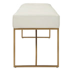 Uttermost Swale Ivory Leather Bench - 19 H X 53 W X 16 D